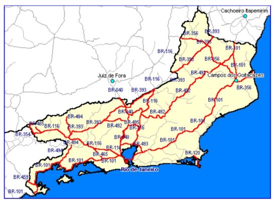 RJ Mapa do DNIT 550
